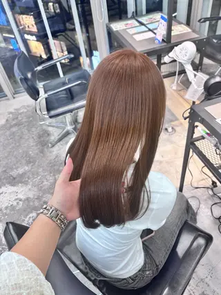 セミロング カラー ヘアアレンジ 🎀モテ暖色× エクステ🎀あかりのヘアスタイル