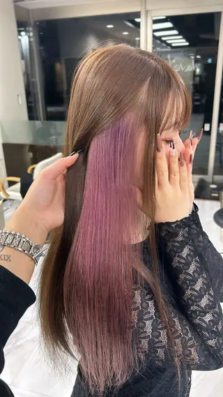 セミロング カラー 🫧💞ハイトーン 瀧田 菜々花🦄🫧のヘアスタイル