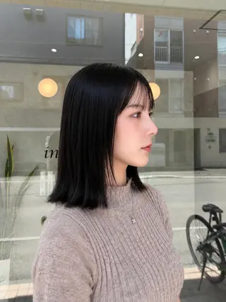 ミディアム 韓国ヘアケアブリーチ 莉奈のヘアスタイル