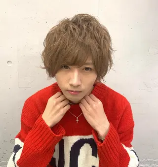 ミディアム カラー パーマ ヘアアレンジ メンズ 野木 良平のヘアスタイル