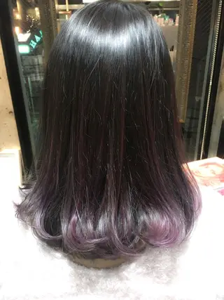 セミロング カラー 北條 優輝のヘアスタイル