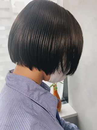 ショート カラー ヘアアレンジ ボブパーマコテ巻き風 パーマNo1深江秀平のヘアスタイル
