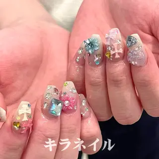 ネイル 🎀kira 長さだし💗モチ最高のネイルデザイン