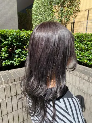 ミディアム カラー 髪質改善&縮毛矯正 カット/soyaのヘアスタイル