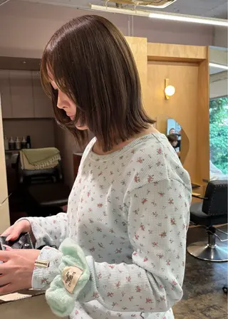 ミディアム カラー 西山 紗耶香🪽 透明感カラー/ボブのヘアスタイル