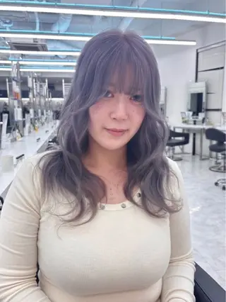 セミロング カラー 🫧韓国風透明感 ヘア🫧towaのヘアスタイル