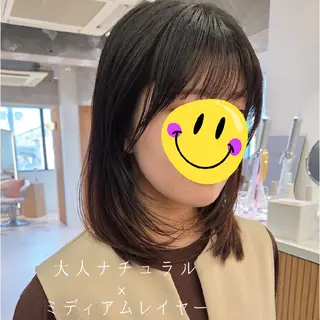 ミディアム フカマチケイコ/本厚 木/ミディアム/艶髪のヘアスタイル