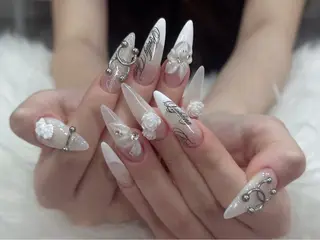 ネイル 🎀うかん 🎀チップ長さ出しのネイルデザイン