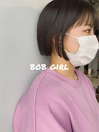 ショート カラー ボブパーマコテ巻き風 パーマNo1深江秀平のヘアスタイル