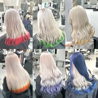 ロング カラー 大阪ケアブリーチ/ ミルクティーベージュのヘアスタイル