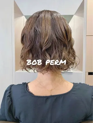 ショート パーマ ボブパーマコテ巻き風 パーマNo1深江秀平のヘアスタイル