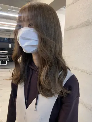 ミディアム カラー 透明感カラー✂︎ /縮毛矯正/YUKAのヘアスタイル