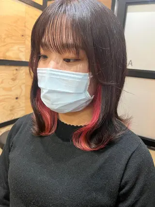 セミロング カラー パーマ ヘアアレンジ メンズ キッズ ネイル マツエク・マツパ アイブロウ 久木原 ゆりのヘアスタイル