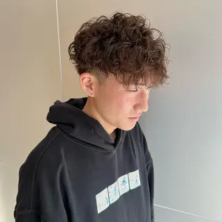 ミディアム パーマ メンズ 🔥メンズ特化/ パーマ＆カット🌀のヘアスタイル