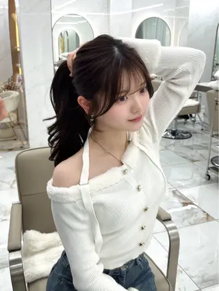 ロング カラー ヘアアレンジ 小林 拳人のヘアスタイル