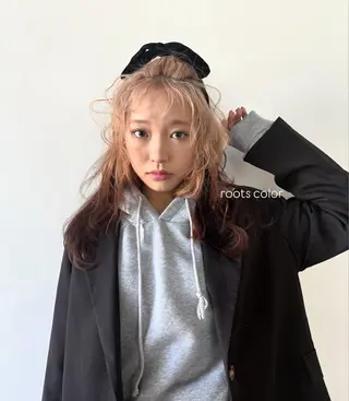 カラー 無料カットモデル募集 柔らかベージュカラーのヘアスタイル