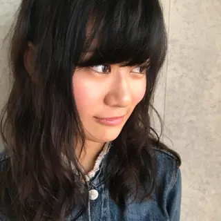 セミロング パーマ 鈴木 悠史のヘアスタイル