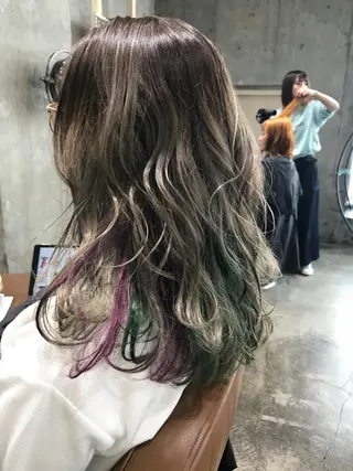 ミディアム カラー パーマ ヘアアレンジ メンズ キッズ ネイル マツエク・マツパ サロンドミルク 渋谷高比良のヘアスタイル
