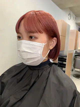 ショート カラー ボブパーマコテ巻き風 パーマNo1深江秀平のヘアスタイル
