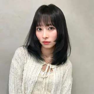 セミロング カラー ANRI🎀 福岡美容師/韓国🎀のヘアスタイル