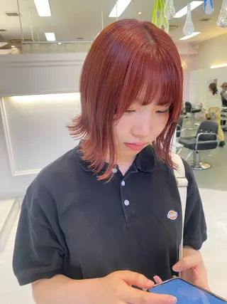 ミディアム Okamura Chisatoのヘアスタイル