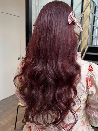 ロング カラー 🎀ブリーチなし ピンク🎀sakiのヘアスタイル