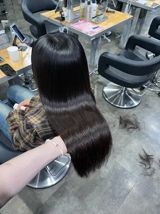 セミロング カラー パーマ 💖似合わせカラー レイヤー💖縮毛矯正のヘアスタイル