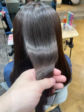 セミロング カラー 地毛風縮毛矯正 /ニュアンス/はるたのヘアスタイル