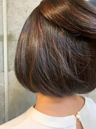 ミディアム カラー 前髪似合わせ | yukaのヘアスタイル