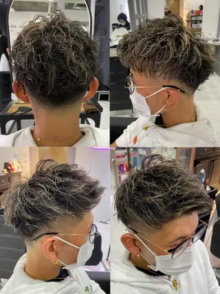 ショート カラー パーマ ヘアアレンジ メンズ 🔥メンズパーマ 特化 渡辺一翔のヘアスタイル