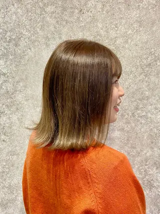 ミディアム カラー ナチュラル🪽透明感 艶カラー/吉塚樋口のヘアスタイル