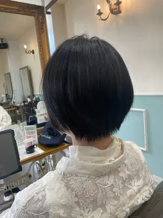 ショート ボブ.艶髪 髪質改善.縮毛矯正のヘアスタイル