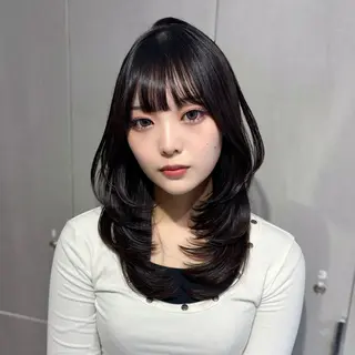 ミディアム カラー 髪質改善/縮毛矯正/ 韓国ヘア/矢野のヘアスタイル