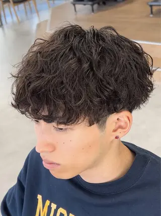 パーマ メンズ 新潟駅前/シャドウ パーマ/横堀陵太のヘアスタイル