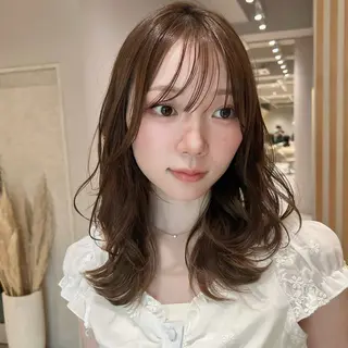 ミディアム カラー レイヤー/髪質改善 Lond ambreのヘアスタイル