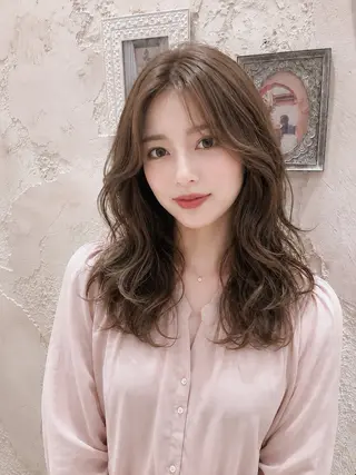 セミロング カラー 韓国風ヘア✻透明感 カラー✻yukaのヘアスタイル