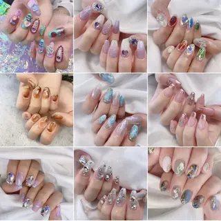 ネイル 渋谷／チップ長さ出し 👑アプレgel-xのネイルデザイン