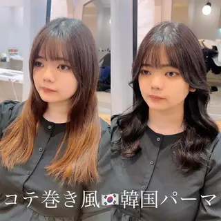 セミロング カラー パーマ 🩷韓国ヘア/ヨシン モリ🩷Maikaのヘアスタイル