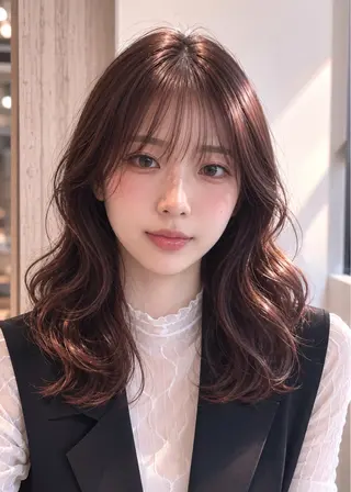 セミロング 表参道/アレンジ💐 /艶カラー/kahoのヘアスタイル