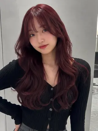 ロング 🎀暖色カラー🎀 韓国ヘア まなかのヘアスタイル