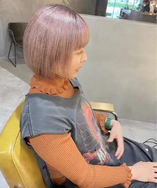 ミディアム カラー ハイトーンカラー♡ yuのヘアスタイル
