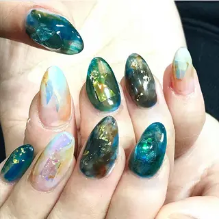 ネイル 渋谷／チップ長さ出し 👑アプレgel-xのネイルデザイン