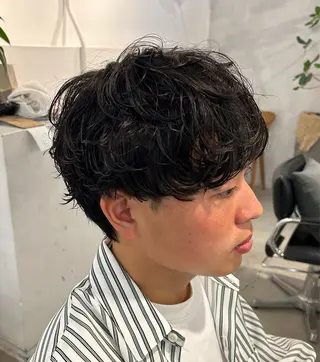 ショート パーマ メンズ清潔感のプロ 💈メンズパーマ藤田のヘアスタイル