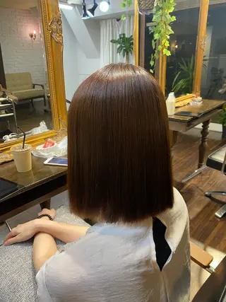 ミディアム カラー パーマ ヘアアレンジ レイヤーカット×髪質 改善🇰🇷シオリのヘアスタイル