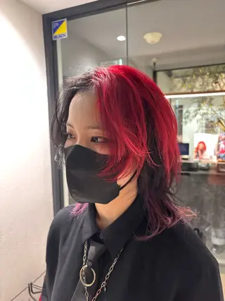 ミディアム ブリーチモデル募集 古内柊のヘアスタイル