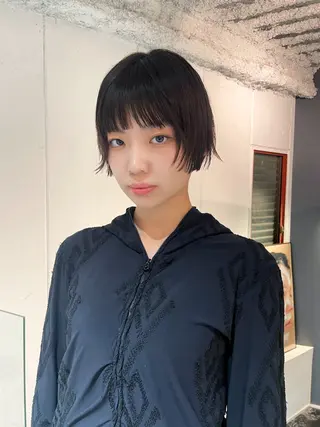 ショート カラー ヘアアレンジ 🎀透明感カラー 韓国ヘア🎀mahoのヘアスタイル