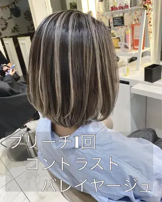 ミディアム カラー 山崎俊輔/髪質改善 /バレイヤージュのヘアスタイル