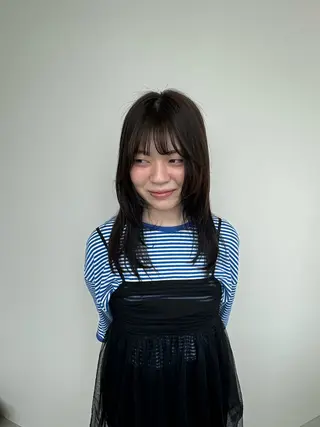 セミロング カラー 京都河原町  前田 希歩のヘアスタイル