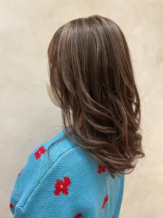 ミディアム カラー ハイライトカラー/ 艶カラー/ 徳川のヘアスタイル