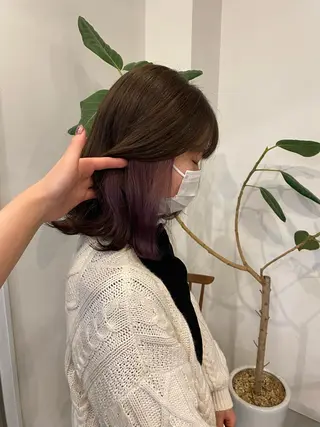 ミディアム カラー yunica Momokaのヘアスタイル